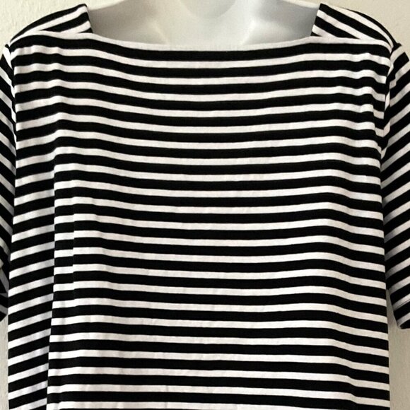 CROFT & BARROW BLACK WHITE STRIPED TOP PLUS 3X - Picture 5 of 11